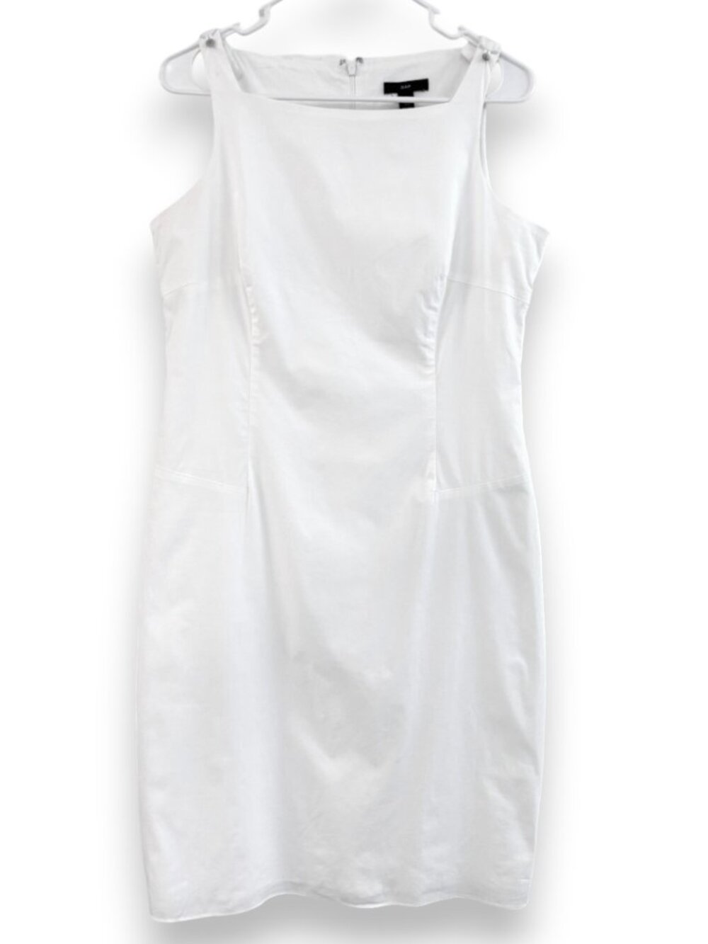 Vintage Gap White Sleeveless Sheath Dress Minimalist Quiet Luxury Y2K 10 Medium